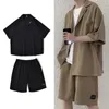 Survêtements pour hommes Cool Summer Confortable Chemise à manches courtes à manches courtes T-shirt de couleur unie Costume Casual Hommes Vêtements Pantalons Ensembles