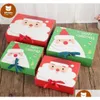 Hediye sargısı Noel Arifesi Büyük Hediye Kutusu Noel Baba Peri Tasarım Kraft Papercard Mevcut Parti Favor Etkinlik Kırmızı Yeşil Hediyeler Paketi Dro DHCCP