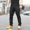 Mens High Quality 9Pockets Tactical Pants Waterproof Cargo Slimming Ripstop Combat Training Military Pants; 240108