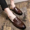 Pantoufles en cuir pour hommes, chaussures de fête de mode sociale, Mules noires faites à la main, mocassins confortables et décontractés pour hommes Oxford