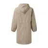 Trench coat para mulheres elegante blusão com capuz casaco de inverno solto outwear estilo coreano abrigos para mujeres 240108