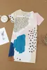 Casual Dresses White Leopard Splicing Color Block Mini Dress For Women Summer Bodycon