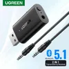 Разъемы Ugreen 2 в 1 Bluetooth Car Adapter Bluetooth 5.1 Стерео -передатчик.