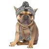 Winter Warme Hundemützen Winddicht Stricken Französische Bulldogge Hut Für Hunde Chihuahua Hut Flauschigen Ball Welpen Zubehör Haustier Hüte 240108