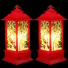 Titulares de vela 2 Lanterna de Natal Decorativa LED Lâmpada Mesa Santa Pendurada Lanternas Flameless Xmas Indoor Outdoor