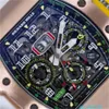 RichardMill RM11-03 Herenhorloges Satijn Mat Titanium Grote Kalender Chronograaf Horloge Maand Automatisch Mechanisch Luxe Uurwerk Diameter 49,94 x 44,50 mm FUN