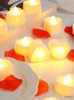 Kaarsen 10 stuks Vlamloze LED-kaarsverlichting Batterij-aangedreven Veelkleurige theelichtjes voor thuis Bruiloft Verjaardagsfeestje Decoratie Verlichting