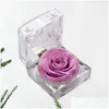 Couronnes de fleurs décoratives Rose artificielle préservée fleur éternité jamais fanée cadeau pour la Saint Valentin avec Der Box Drop Delivery Otam9