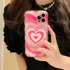 Cep Telefon Kılıfları Kore Sevimli Gradient Love Heart Clear Yumuşak Kılıf İPhone 14 Pro Max 12 13 11 Zil Tutucu Stand Lüks Şeffaf Kapak Coquel240105