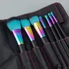 Pincéis anmor 7 pçs pincéis de maquiagem arco-íris pincéis profissionais com saco de cosméticos portátil viajar compõem escova pinceaux maquillage