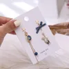 Dangle Earrings The Korean Creative Clip On Cute Blue Universe Moon Star Asymmetric Long Tassel For Girl Women Without Piercing
