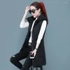 Dames Trenchcoats 2024 Herfst/Winter Koreaans Katoenen Vest Halflange Slim Fit En Bovenkleding Tank Top Afneembare Hoed Lieverd