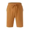 Men's Shorts Mens Shorts Cotton linen shorts pocket lace pants mens casual solid color shorts Pantalones Cortos gym fitness sports Bermuda new 24325