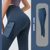 Jambières d'exercices Pantalon de yoga pêche Séchage rapide Ascenseur Ajustement de la hanche Pantalon de course avec poche latérale pour téléphone Sports de plein air JYT002