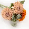 Decorative Flowers Artificial Sunflowers Long Stem Silk Fake Decor For Outdoor Home Wedding Party Single Yellow Description