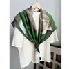 108cm marca de luxo sarja lenço de seda feminino bandana lenço quadrado design lenço cachecóis para senhoras moda xale echarpe 240108