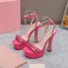 Well-known designer sandals fashion shoes silver chain decoration platform high heels fashion dress star red carpet must-have