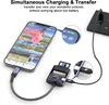 Lightning Card-läsare För iPhone, 3-i-1 Höghastighets Micro Memory Card Charging Adapter Tracking Game Camera SD Card för iPhone iPad Air Pro stöder SD/TF-kort.