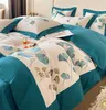 High End Ecological Double-sided Brushed All Four Piece High-end Thickened Pure Cotton Duvet Cover Bed and Sheet Set 230504