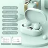 Wireless Bluetooth Earbuds Type C Charger J15 Headset Macaron Color Stereo Mini Touch TWS In-ear Type Pink with Mic Small Ears Noise Cancelling Comfortable