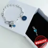 Ny 925 Sterling Silver Galaxy Heart Medallion Charm för Pan Armband Blue Fjäril Charms för kvinnor halsband diy smycken