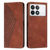 Leather Wallet Cases For Redmi K70 K70E Note 13 Moto G34 G04 G Play Power 2024 Samsung A35 A55 Diamond Skin Feel Cube Suck Magnetic Closure ID Card Holder Flip Cover Pouch