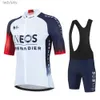 Maglia da ciclismo Imposta Ineos 2023 Maglia da ciclismo manica corta da uomo Set Estate Bicicleta Abbigliamento MTB Maillot Ropa Ciclismo Abbigliamento sportivo Tuta da bicicletta bluL240108