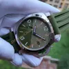 Orologi da uomo di alta qualità KING Factory 44MM King PM 1356 1312 Movimento automatico Data che divide cinturino in caucciù quadrante verde Orologio da uomo da polso con scatola originale