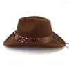 Berater britische Stil Frauen Männer Woolen Feed Fedora Hüte Ethnische Western Cowboy Cap Unisex Party Jazz Top Hut Sombreros de Mujer