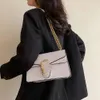 Yüksek kaliteli desen timsah kadın çanta kalın zincir çapraz gövde omuz 2024 şeker rengi çift bölme flip küçük kare çanta