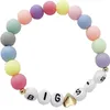 Charm Armband Big Sister Armband för Little Girls Candy Bead Heart Acrylic Birthday Christmas Gifts Sisters Friends