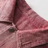 Chaquetas de mujer JMPRS Pink Patchwork Mujeres Denim Chaqueta Vintage BF Streetwear Mujer Jeans Abrigos Harajuku Hip Hop Outwear FOW 2024