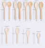 1000pcs 13cm Mini Wooden Spoon Kitchen Cooking Teaspoon Condiment Utensil Coffee Round Spoon Kids Ice Cream Tableware Tool SN448