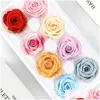 Couronnes de fleurs décoratives Rose artificielle préservée fleur éternité jamais fanée cadeau pour la Saint Valentin avec Der Box Drop Delivery Otam9