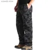 Men's Pants Men's New Overalls Loose Straight Multi-Pocket Casual Pants Outdoor Training Sports Camouflage Tactical Pants Cotton Comfort T2401