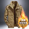 Inverno masculino lã quente ao ar livre caminhadas jaqueta impermeável blusão casaco tático militar carga 240108