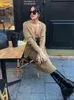 Cable knitted cardigan camisole long skirt set fashionable and loose fitting Sinlge chest sweater long skirt set 2024 Y2k street fashion set 240108