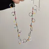 Cadenas de moda simples cuentas coloridas collar corto joyería femenina mujeres gargantilla collares señoras niñas fiesta 2024