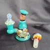 4" bubbler recycler bong high quality glass smoking water pipe w exquisite and compact design. Turtle pattern, smooth lines and perfect color matching