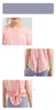 LU-1881 Girls Outfit Sports Breathable Slit Lacing Loose Casual Naked Yoga Shirts