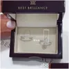 Pierścienie proste zrzuty w wodę Zestaw zaręczynowy dla kobiet z mikro -bruską uroczą gruszkę w kształcie biżuterii prezent 230505 Pierścień dostawy DHBZV
