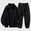 Tracksuits masculinos homens joggers conjunto moletom calças de cintura ajustável quente com elástico casual para conforto