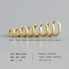 Brincos pendurados mais tamanhos círculo brilhante S925 prata clipe de orelha ouro