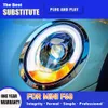 För Mini F60 LED-strålkastare 13-19 High Beam Angel Eye Projector Lens DRL DAYTIME RUND LIGHER Turn Signal Indicator Front Lamp