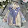 Luxury baby jacket designer kids coat Size 100-160 Rainbow gradient sunscreen clothes Cartoon Bear Hat Design child Outerwear Jan10