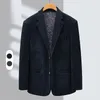 Leisure Suit Coat for Men Spring and Autumn Thick Nonironing Business Wool Small Middleaged Single West Jacket 240108