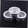 Garrafas de armazenamento 15pcs 10g 25g 30ml latas de alumínio jar caixa de creme vazio recipiente cosmético de metal mini unhas de maquiagem redondas com tampa transparente