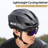 WEST BIKING Lightweight Aero Helmet Female Safety With LED Flash Light Men's MTB Road Bike Electric Scooter 240108