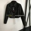 Mulheres de luxo jaqueta curta lapela pescoço preto jaquetas designer botão manga longa casaco primavera verão outerwear