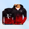 RF Roger Federer Print Sweatshirt Gradient Hoodies Men Spring Autumn Fleece Zipper Jacket Mens Hoodie Harajuku Male Clothing Y19115729571